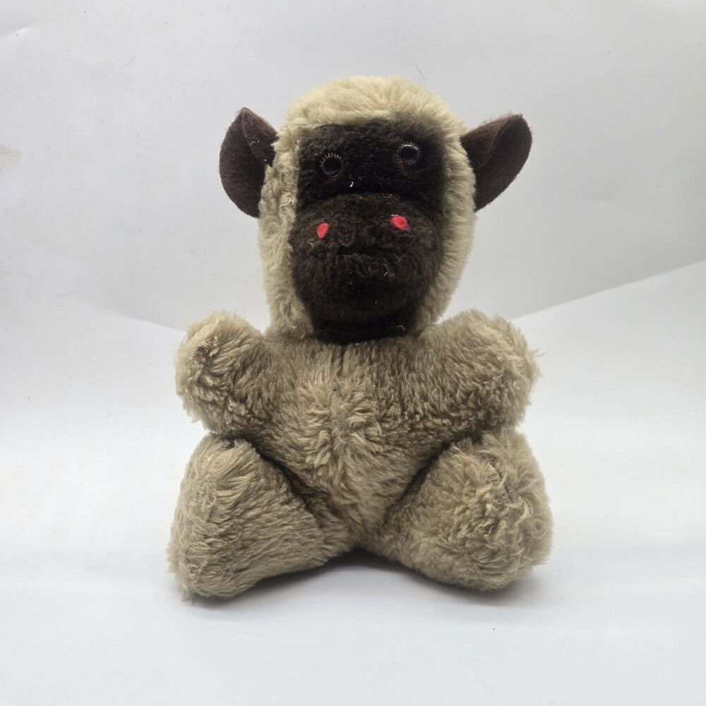 The Rushton Company Vintage Plush Monkey Stuffed Animal Toy Brown 8" Sitting